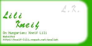 lili kneif business card